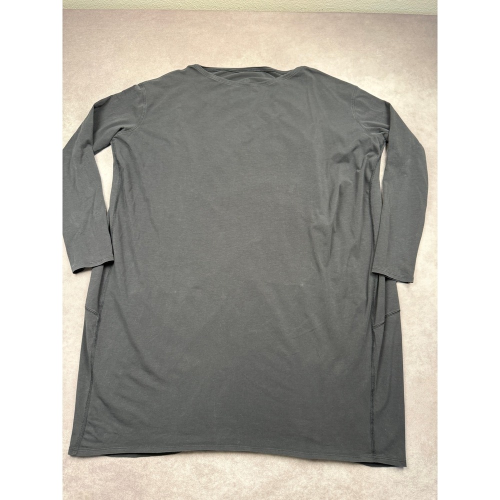 Lululemon Black Long Sleeve Relax Crew T-Shirt Dress XL Oversized Athleisure Gym